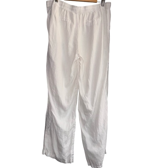 St Tropez West 100% Linen White Wide Leg Pants XL Coastal Grandma Resort capsule - Picture 3 of 8